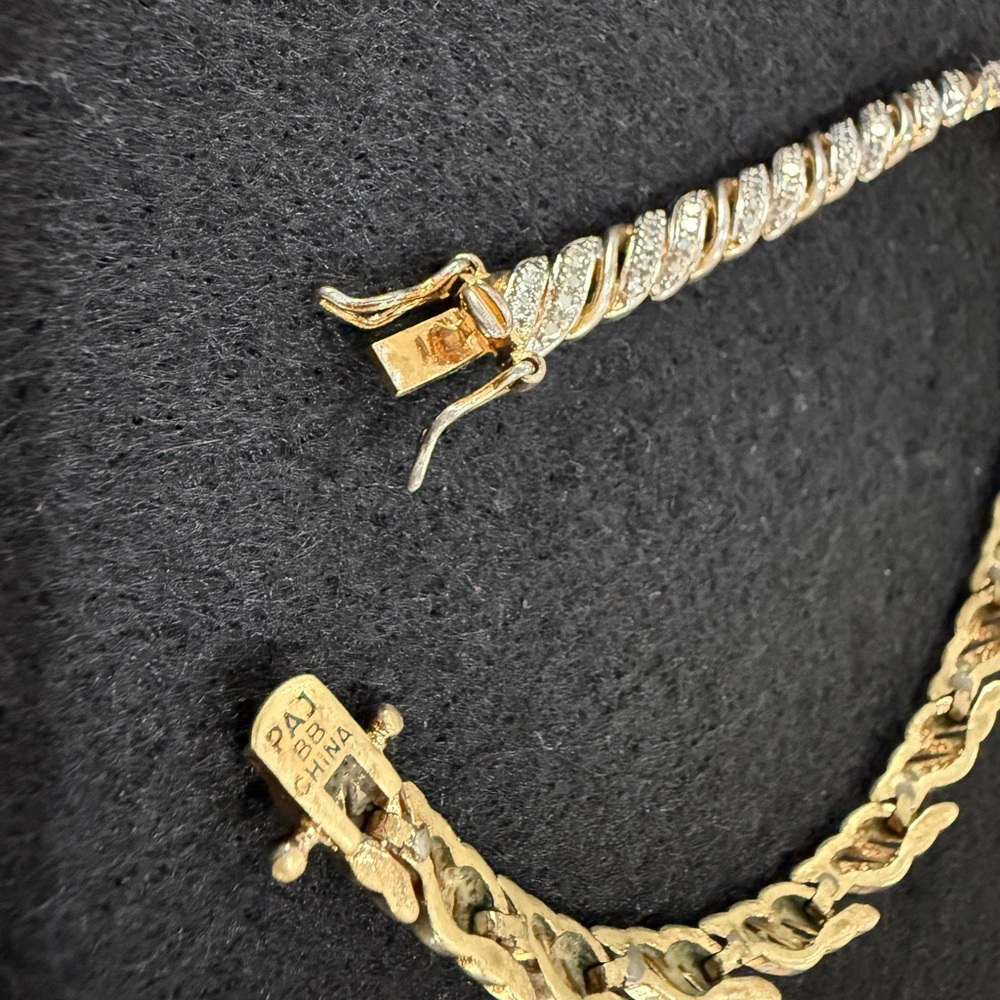 PAJ Gold Tone and CZ Tennis Bracelet - Picture 7 of 12